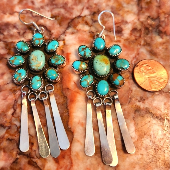 Kingman Turquoise Earrings - Picture 2 of 3
